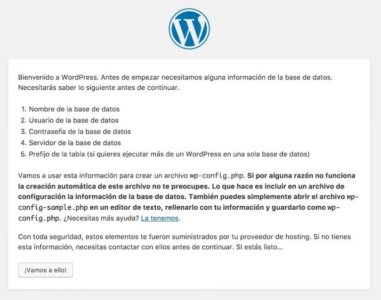 instalador wordpress